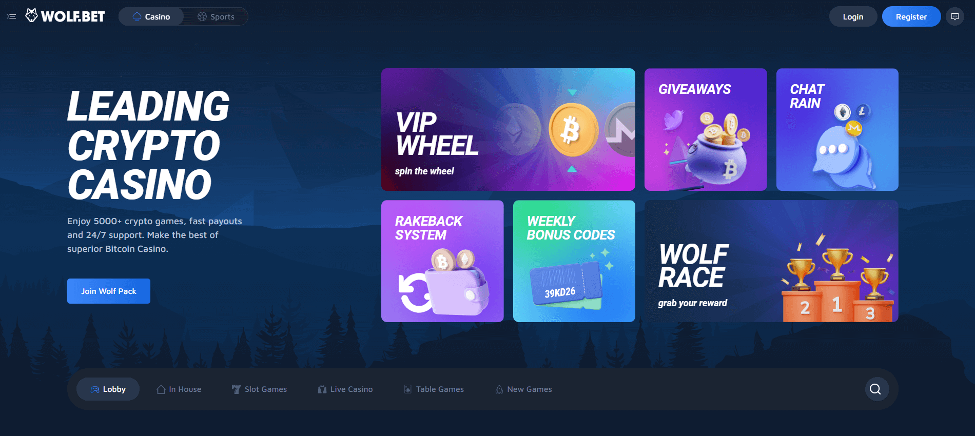 Wolfbetホームページ