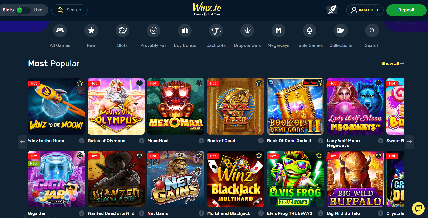 Winz スロットゲーム