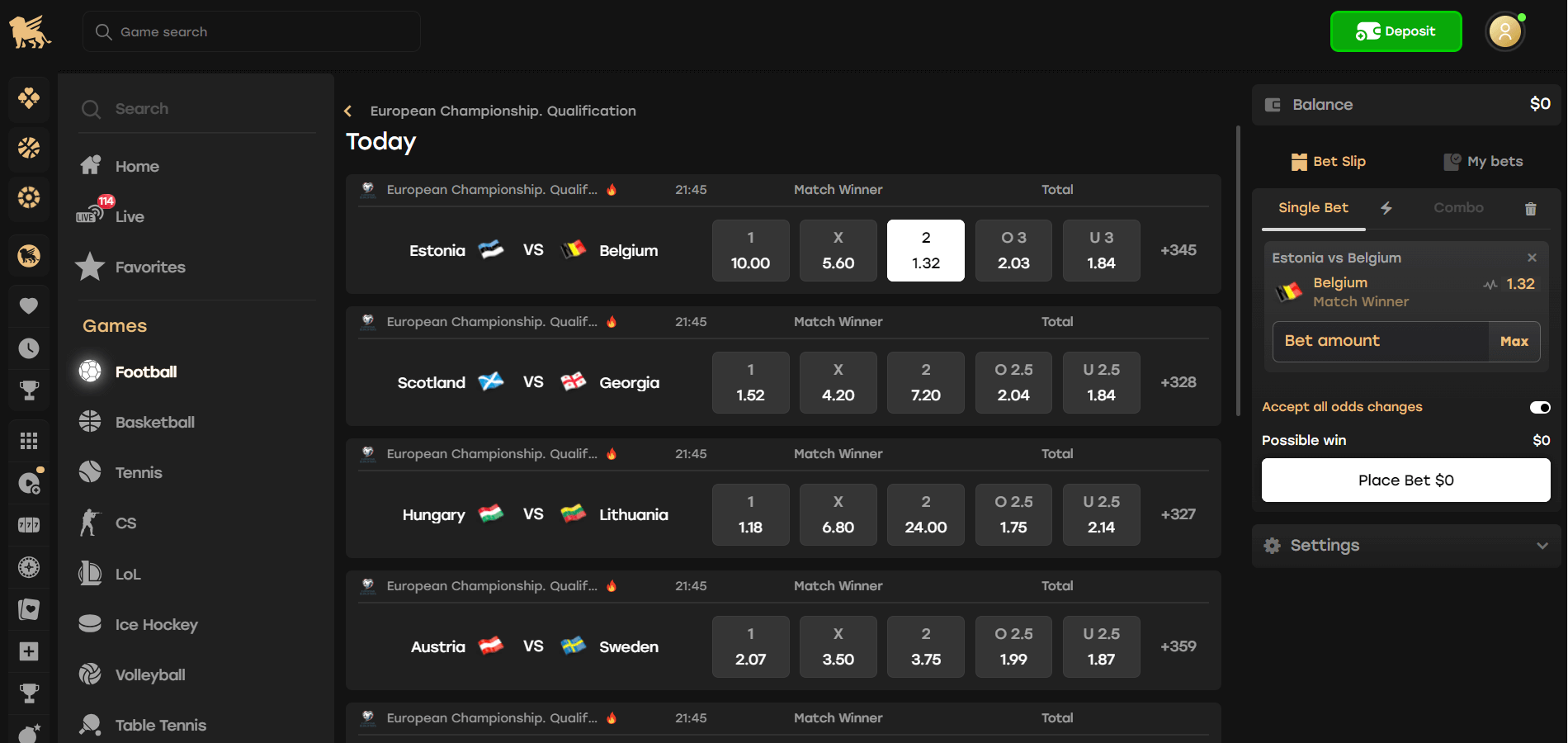Fairspinスポーツベッティング