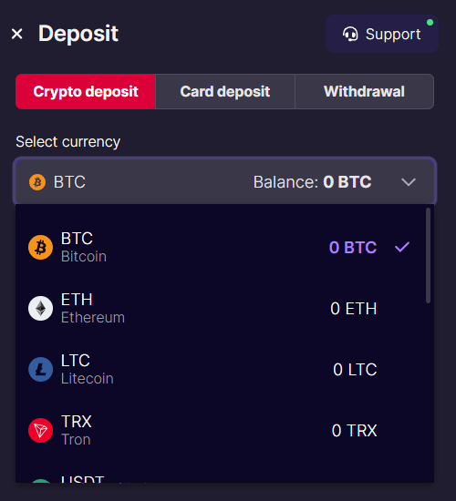 Ybets入金ページ