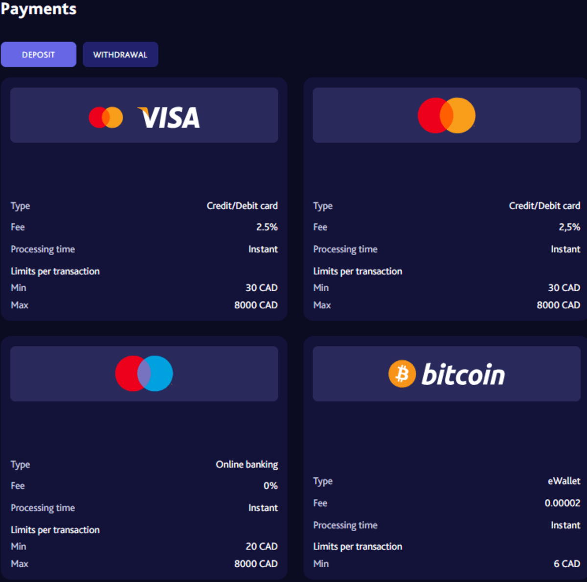 7bitcasino 支払い方法