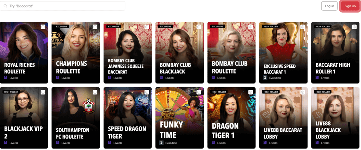 Bitcasinoライブゲーム