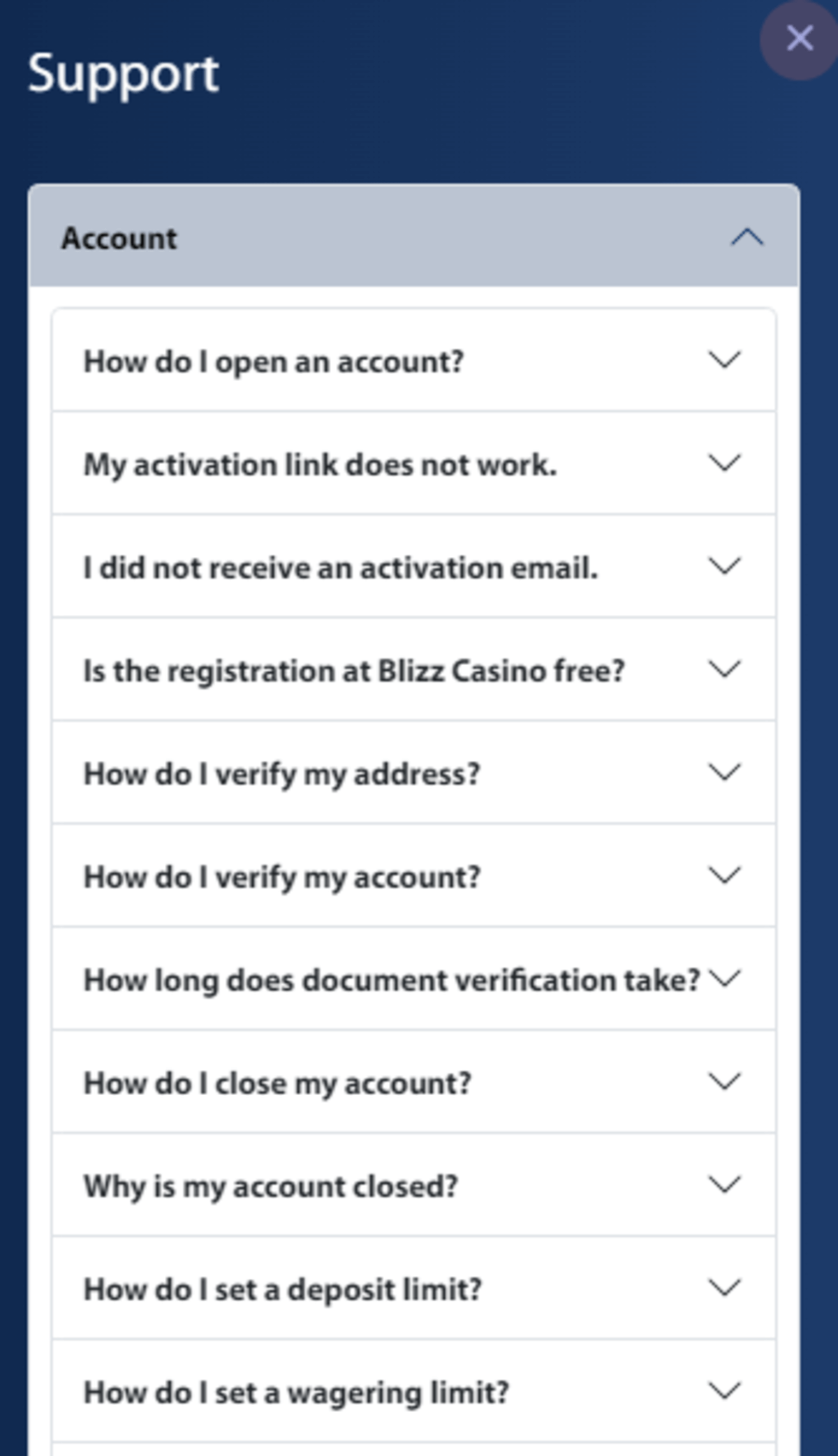 Blizz サポート FAQ