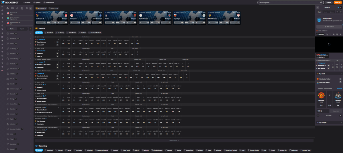 Rocketpot ベッティング
