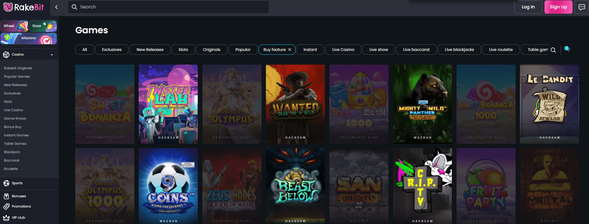 Rakebitボーナスバイゲーム